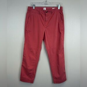 GAP Women’s Size 8 Straight Khaki Pants Pink Salmon Coral Cotton Office Casual